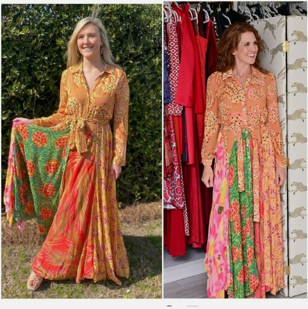 Farm Rio Mixed Print Chemise Maxidress - Picture 6 of 12